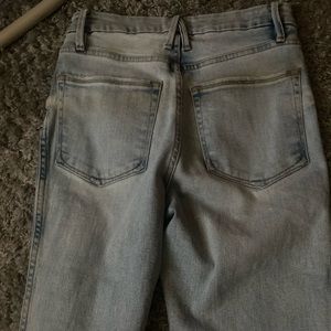 Good American distressed straight leg jeans